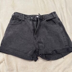 Dissh Black‎ Denim Shorts Size 12 High Waisted Casual Cuffed